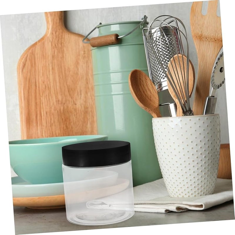 8Pcs Clear Plastic Food Storage Containers with Airtight Black Lids for Tea Sugar Candy Spice - Image 5