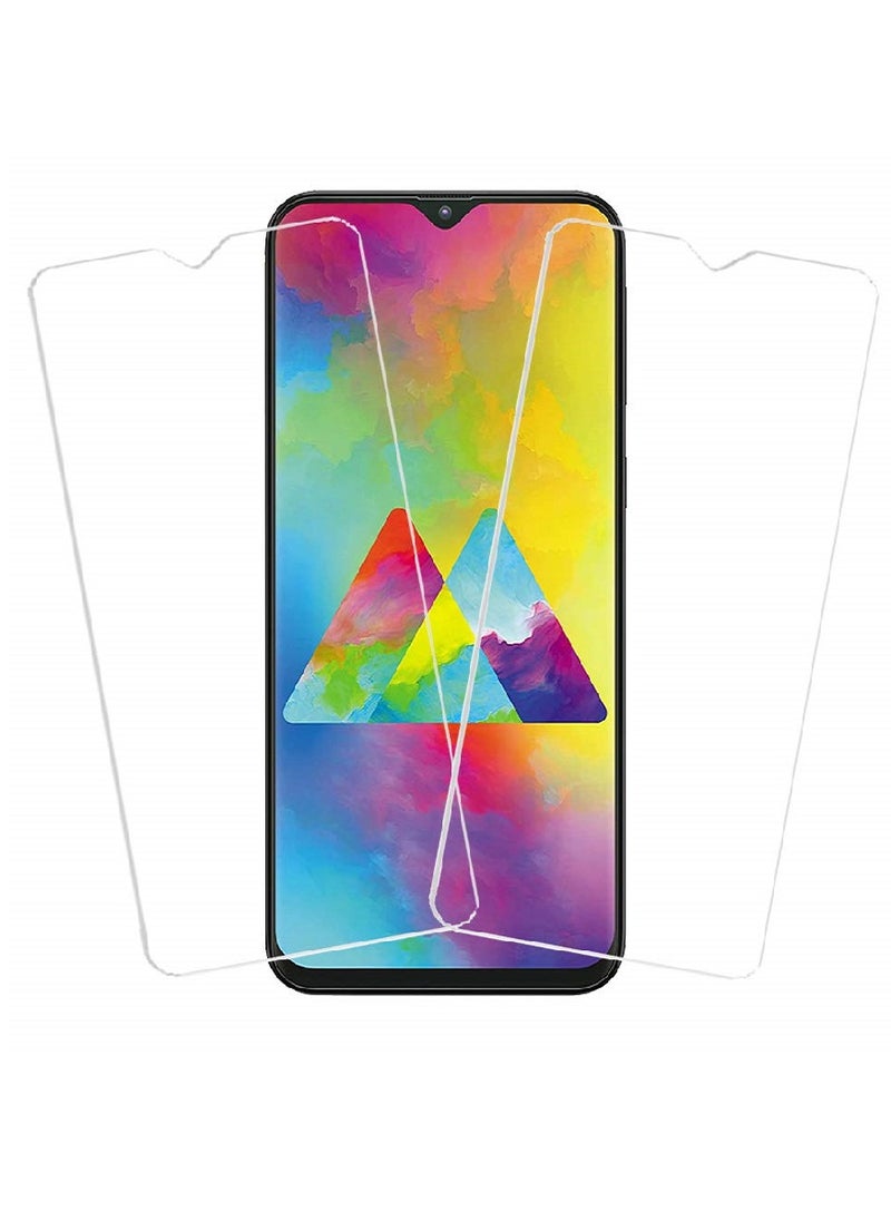 Super 2 Pieces Tempered Glass Screen Protector Clear Designed For Samsung Galaxy M20 Full Screen Coverage And Bubble Free - Image 1