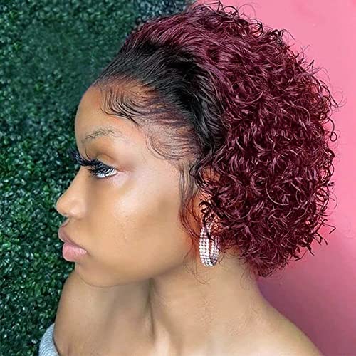 Czrleaty Czrleaty Pixie Cut Wig Human Hair Short Curly Lace Front Wigs Human Hair Pre Plucked Lace Front Human Hair Wig 13X1 Short Human Hair Wigs For Black Women1B99J 