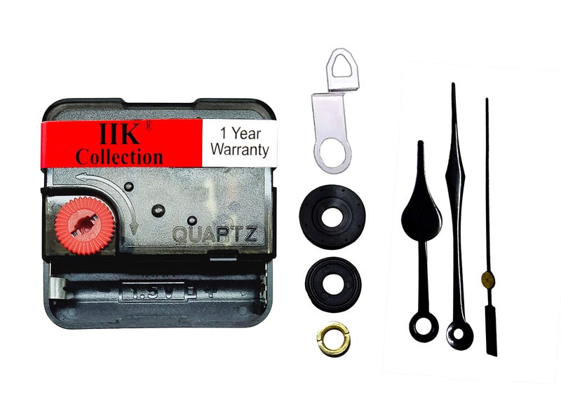 IIK COLLECTION Analogue 18MM Long Spindle Quartz Movement Plastic Machine with Black Hands Kit for Wall Clock (IIK-MOV-PL-033) - Image 2