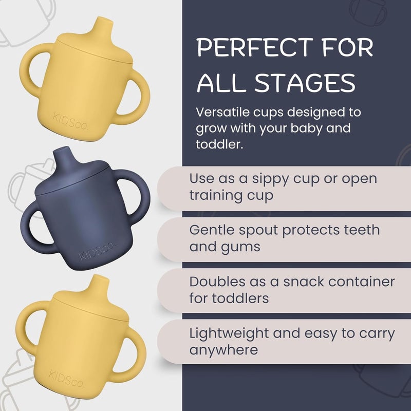 KIDSco. Silicone Sippy Cups - 2-Pack - Image 3