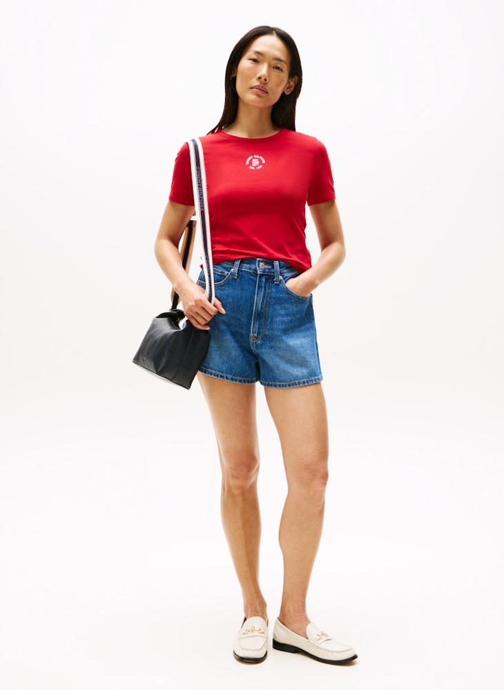 TOMMY HILFIGER STAMP LOGO SLIM Crew Neck Short Sleeve T-shirt - Image 3