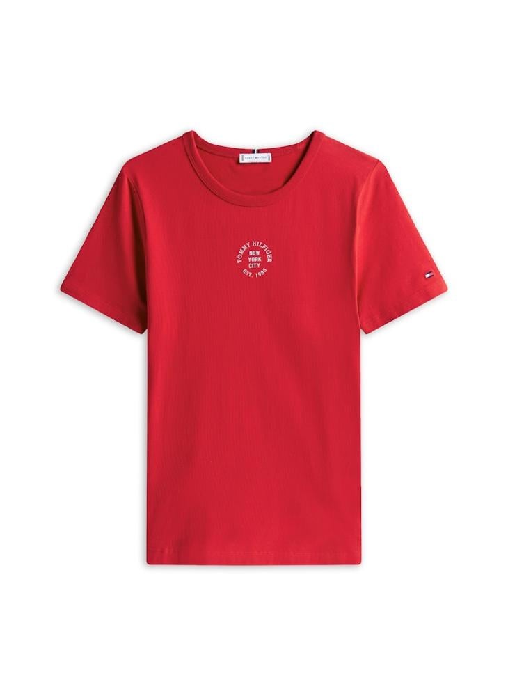 TOMMY HILFIGER STAMP LOGO SLIM Crew Neck Short Sleeve T-shirt - Image 4