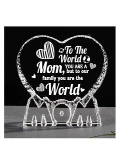 PRINTSHOP4ME Mother’s Day Heart Shape Crystal Gift-Gift From Daughter,Son And Husband To Mom-Birthday Gift For Mom Or Grandmother-Mom Engraved Crystal  - Image 2
