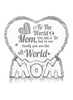 PRINTSHOP4ME Mother’s Day Heart Shape Crystal Gift-Gift From Daughter,Son And Husband To Mom-Birthday Gift For Mom Or Grandmother-Mom Engraved Crystal  - Image 3
