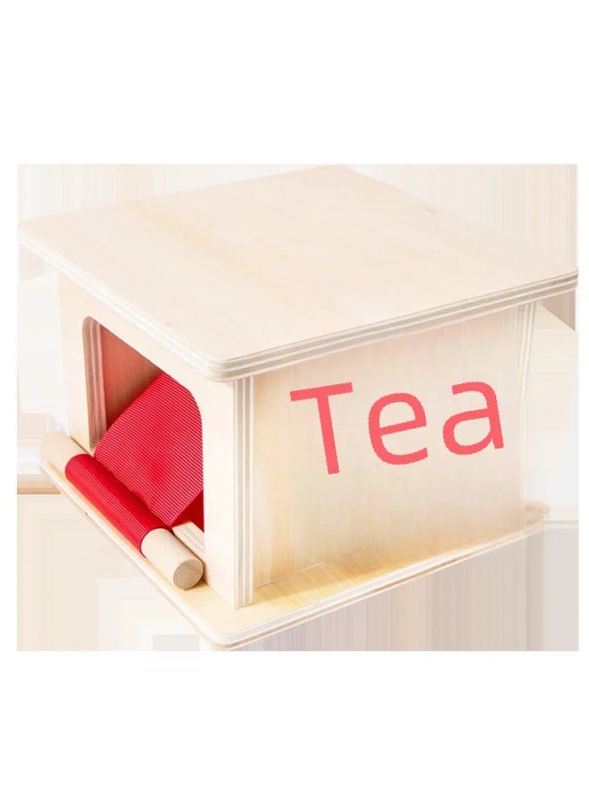 Montessori Teaching Aids Wooden Ball Coin Box Textile Drum Pressure Ball Table Science And Education Montessori Children's Educational Toys-Color:Pitching Box - Image 2