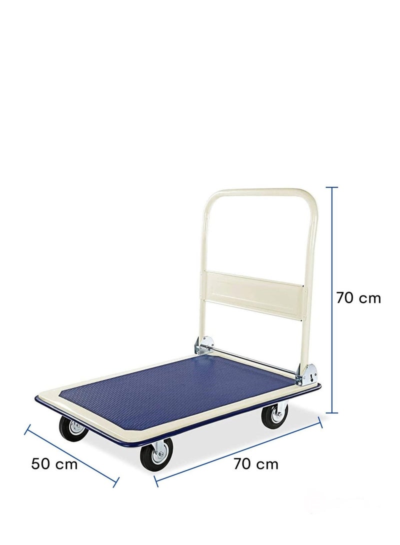 ALMUFARREJ Heavy-Duty Steel Platform Trolley, Supports Up to 150kg, Practical 70×50cm Size with Durable Smooth-Rolling Wheels for Efficient Daily Heavy Use - Image 4