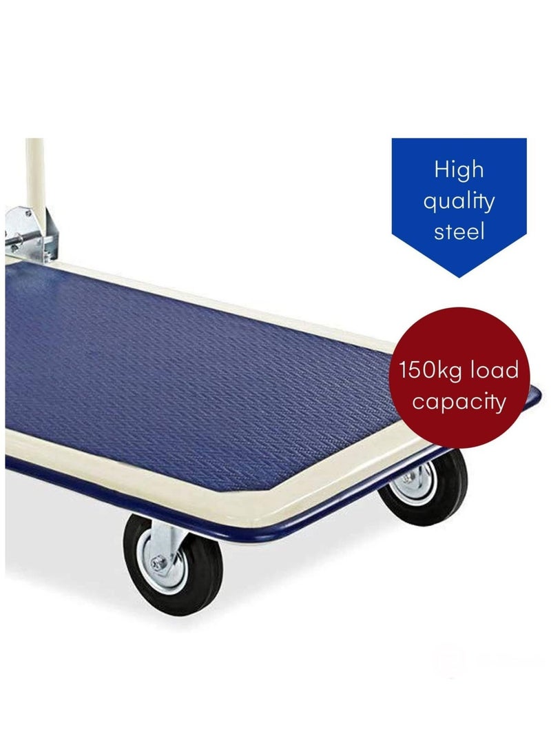 ALMUFARREJ Heavy-Duty Steel Platform Trolley, Supports Up to 150kg, Practical 70×50cm Size with Durable Smooth-Rolling Wheels for Efficient Daily Heavy Use - Image 5