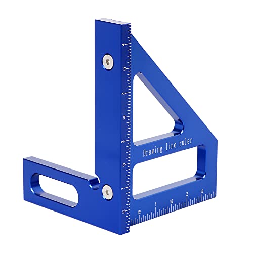 KETIPED Imperial 3D Multi-Angle Measuring Ruler,45/90 Degree Aluminum Alloy Woodworking Square Protractor, Miter Triangle Ruler High Precision Layout Measuring Tool for Engineer Carpenter,003B - Image 1