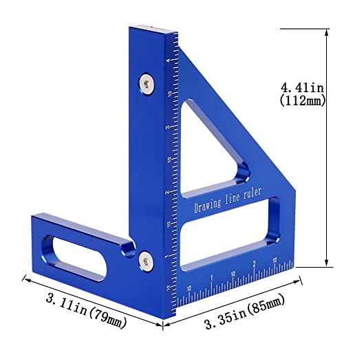 KETIPED Imperial 3D Multi-Angle Measuring Ruler,45/90 Degree Aluminum Alloy Woodworking Square Protractor, Miter Triangle Ruler High Precision Layout Measuring Tool for Engineer Carpenter,003B - Image 2