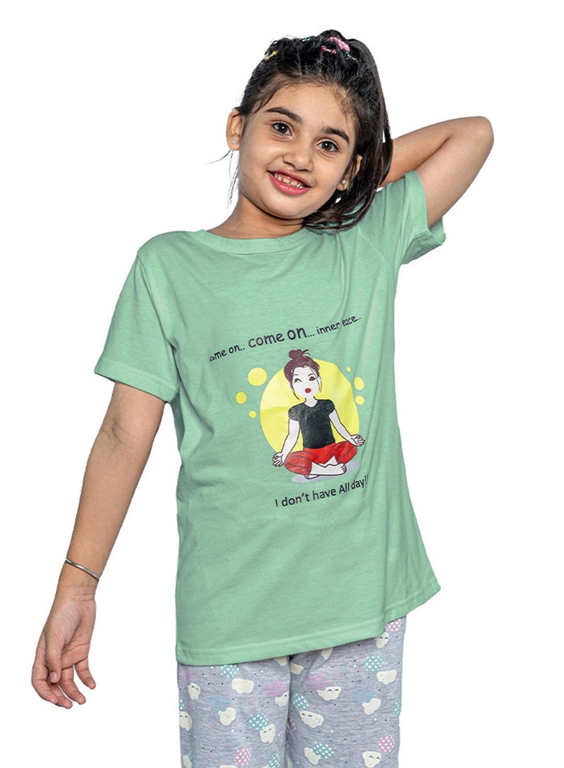 SPACEDOUT Girls Pajama Set (Night Suit)  - Image 1