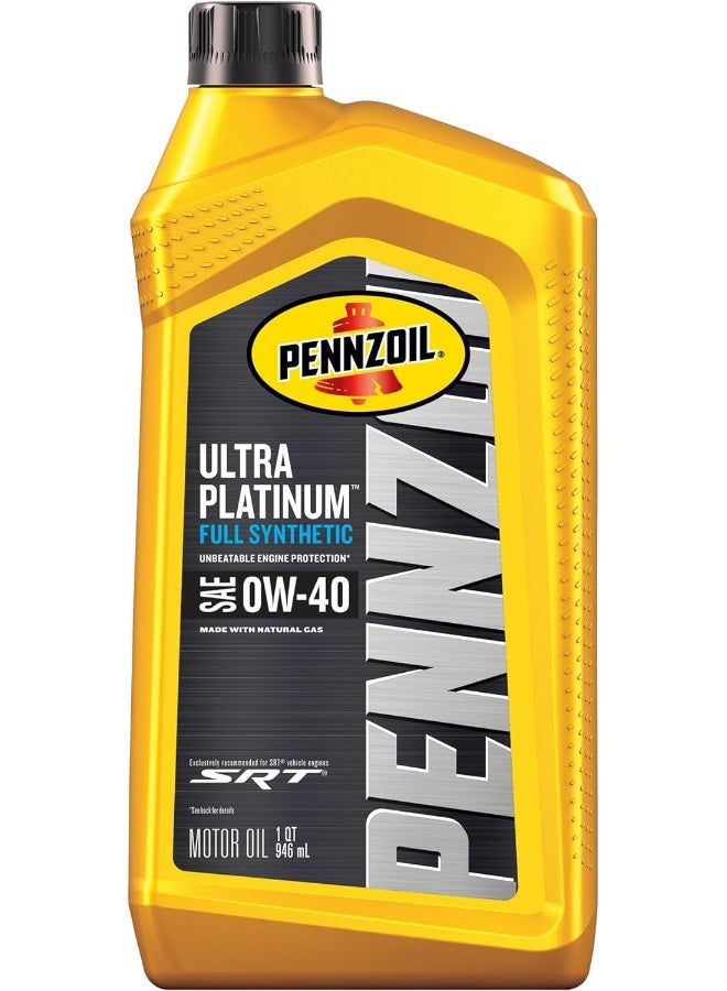 Pennzoil Ultra Platinum Full Synthetic 0W-40 Motor Oil (1 Quart, Single Pack) - Image 1