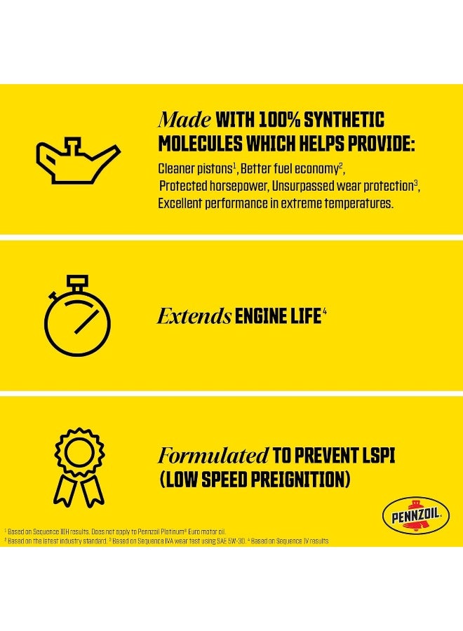 Pennzoil Ultra Platinum Full Synthetic 0W-40 Motor Oil (1 Quart, Single Pack) - Image 4