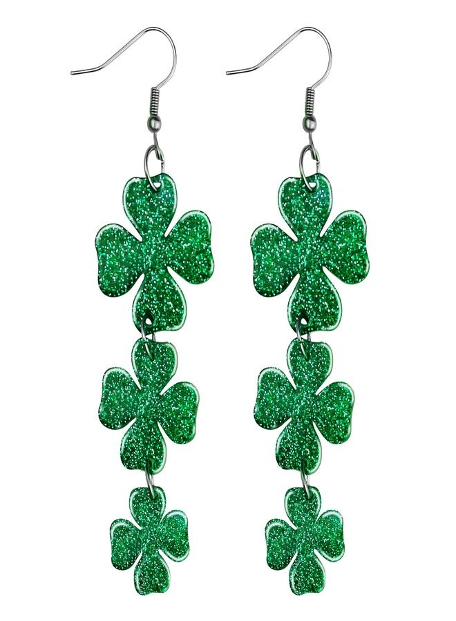 LENOAPHYS St Patricks Day Shirt Women Shamrock Earrings St Patricks Days Outfits for Women St Patricks Day Earrings for Women Saint Patricks Day Accessories - Image 1
