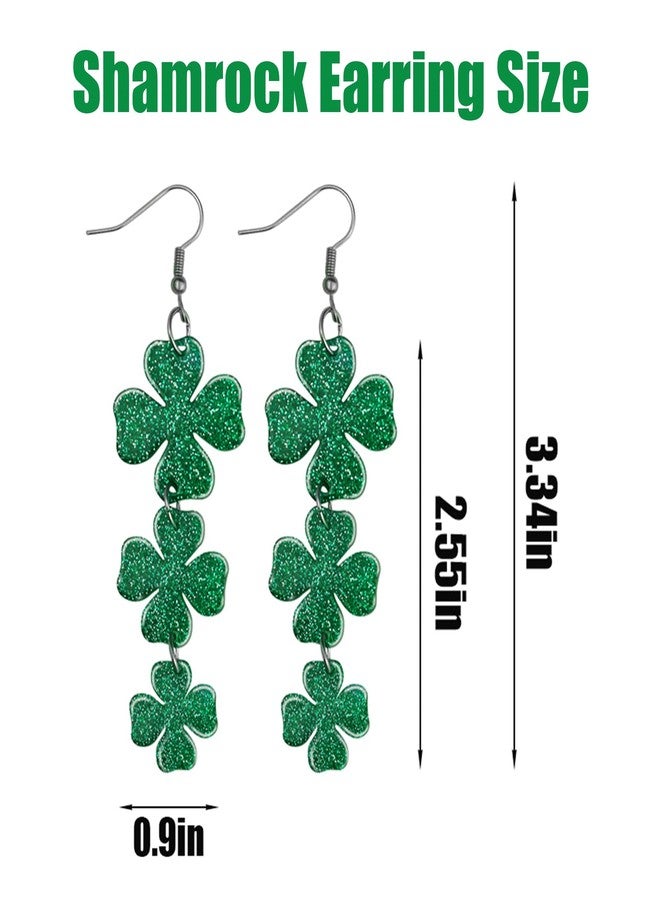 LENOAPHYS St Patricks Day Shirt Women Shamrock Earrings St Patricks Days Outfits for Women St Patricks Day Earrings for Women Saint Patricks Day Accessories - Image 2