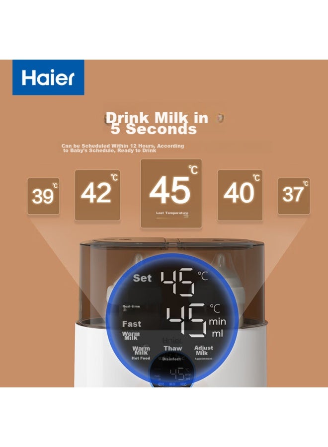 Haier Milk Warmer, Baby Bottle Sterilizer, Two-in Constant Temperature, Breast Milk Warmer, Milk Thawing, Timer Heating - Image 3