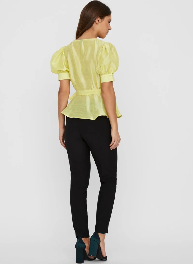 VERO MODA Puff Sleeve Wrap Top