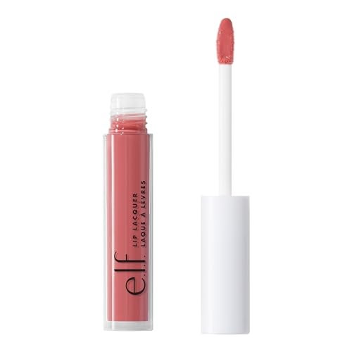 elf Lip Lacquer Nourishing NonSticky UltraShine Lip Gloss With Sheer Color Infused With Vitamins A  E Vegan  CrueltyFree Wild Rose