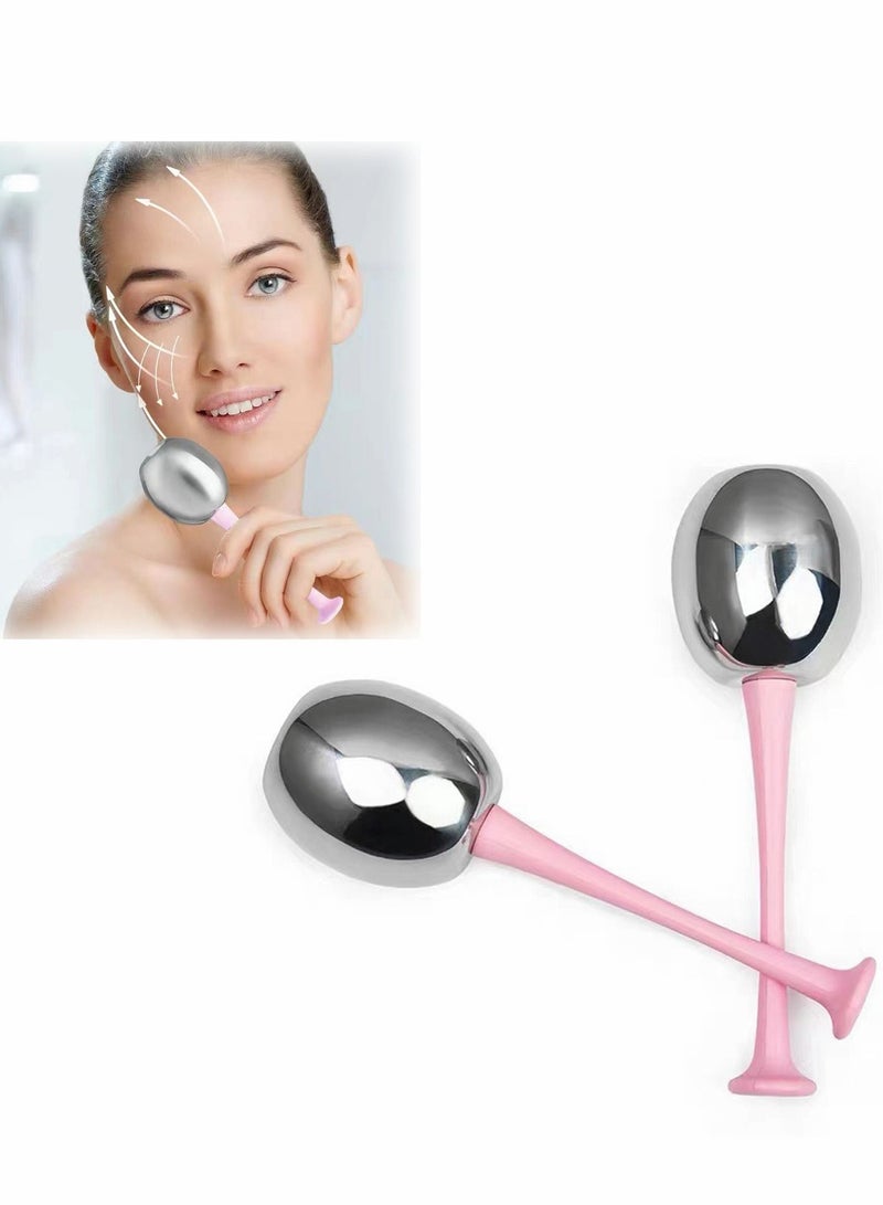 NIBEMINENT Ice Globes Facial Skin Care Freeze Tools for Women Face Eyes, Stainless Steel Beauty Cryo Sticks Roller Girls Ladies, Cooling Spa - Image 1