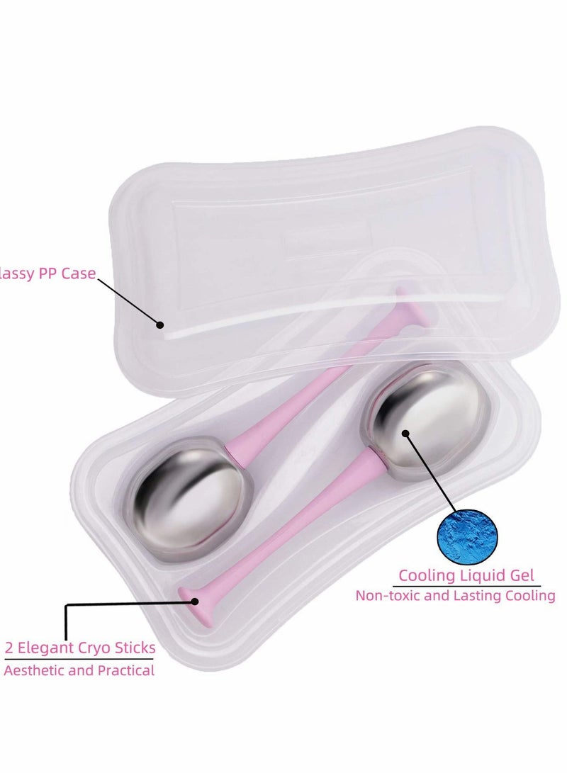 NIBEMINENT Ice Globes Facial Skin Care Freeze Tools for Women Face Eyes, Stainless Steel Beauty Cryo Sticks Roller Girls Ladies, Cooling Spa - Image 5