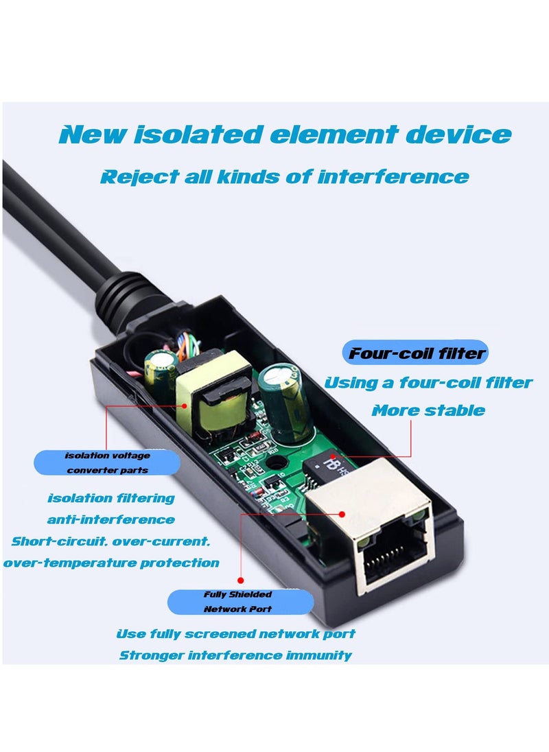 KASTWAVE - Gigabit PoE Splitter 12V 2A, with IEEE 802.3af/at Complian 10-100-1000Mbps Power Over Ethernet Splitter Adapter, for Security IP Camera, Voip Phone, AP, CCTV Surveillance - Image 1