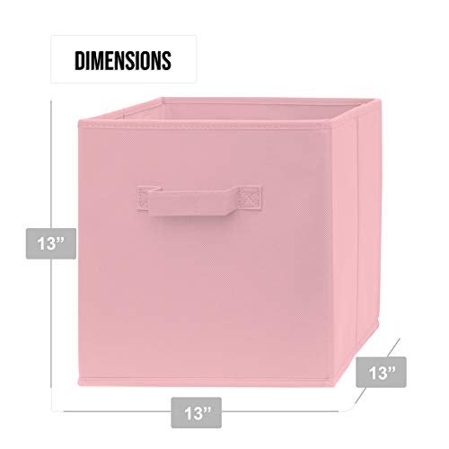 Pomatree 13 Inch Cube Storage Bins - 6 Pack - Large, Dual Handles, Foldable | 13x13 Fabric Bins for Organizing Closet, Clothes and Toys - Image 2
