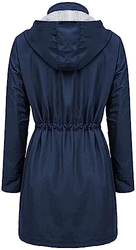 Arthas Women's Lightweight Rain Jacket Waterproof Breathable Raincoat with Hood Active Outdoor Hooded Windbreaker Trench Coats - Image 2
