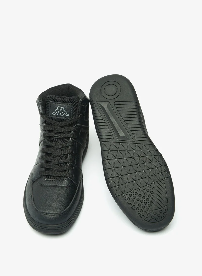 Kappa Women's Solid High Cut Sneakers with Lace-Up Closure Black