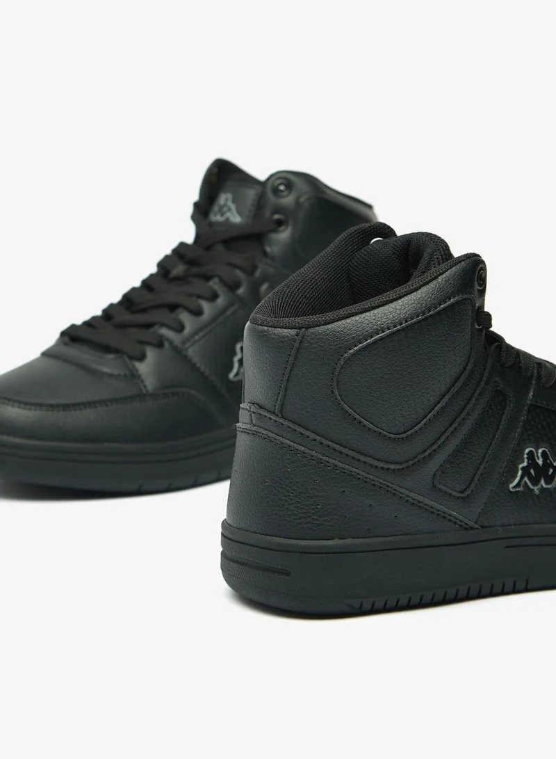 Kappa Women's Solid High Cut Sneakers with Lace-Up Closure Black