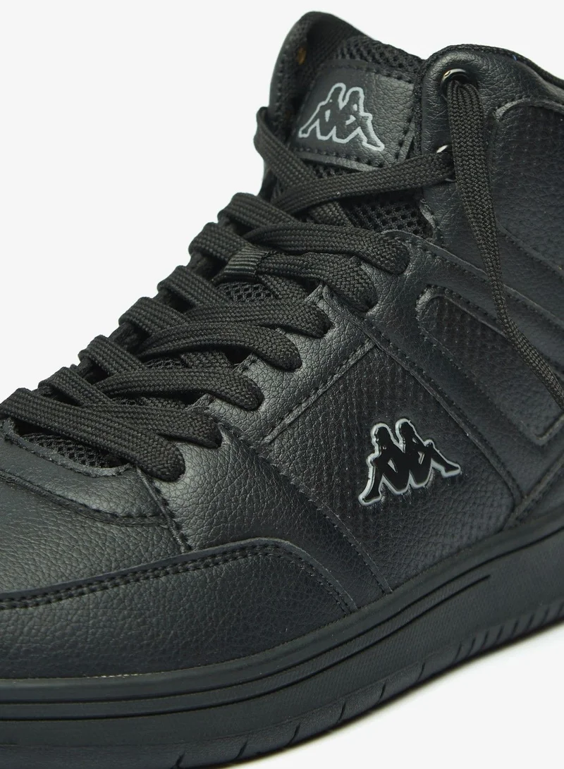 Kappa Women's Solid High Cut Sneakers with Lace-Up Closure Black