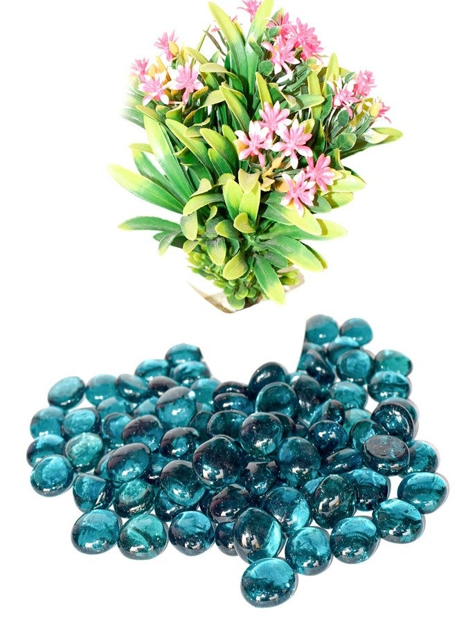 Ercole® Decorative Glossy Shiny Polished Round Glass Pebbles for Vase Filler Plant Pots Home Table Decor Aquarium Fish Tanks Outdoor Garden Decoration (Aqua Blue, 500 Grams) - Image 3