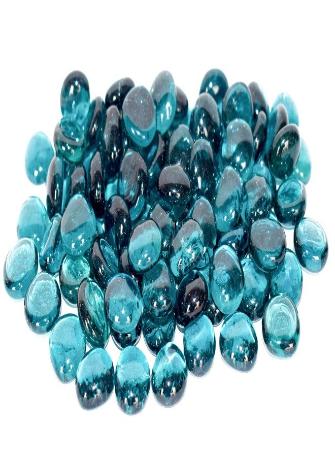 Ercole® Decorative Glossy Shiny Polished Round Glass Pebbles for Vase Filler Plant Pots Home Table Decor Aquarium Fish Tanks Outdoor Garden Decoration (Aqua Blue, 500 Grams) - Image 1