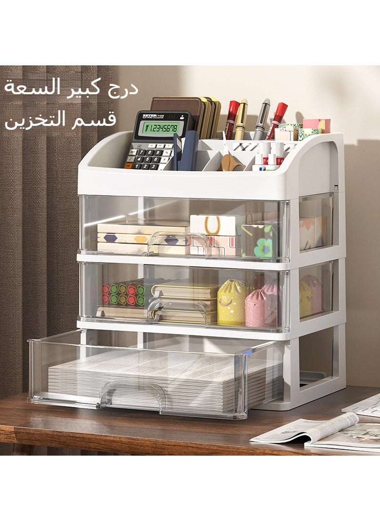 Denzoz 3-Tier Organization Storage Rack Desk Drawer Organizers Trays Set Clear Plastic Storage Bins Bathroom Drawer Tray Dividers Vanity Trays Organizer for Bedroom Dresser Makeup Kitchen Utensil Office  - Image 4