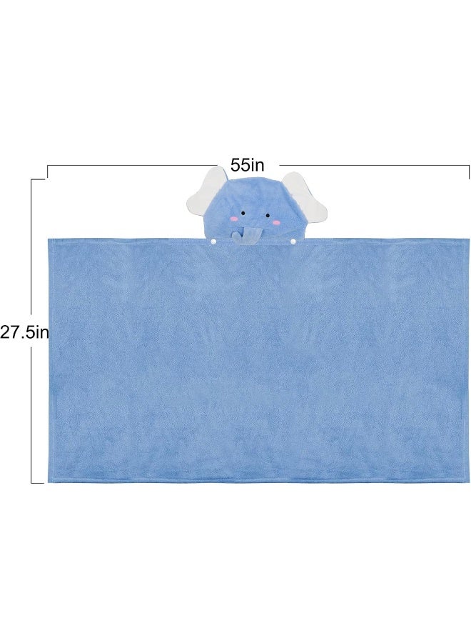 ROMASA Baby Bath Towel with Hooded Ultra Soft and Absorbent Toddlers Bathrobe Newborn Blanket Shower Gifts (Blue Elephant) - Image 2