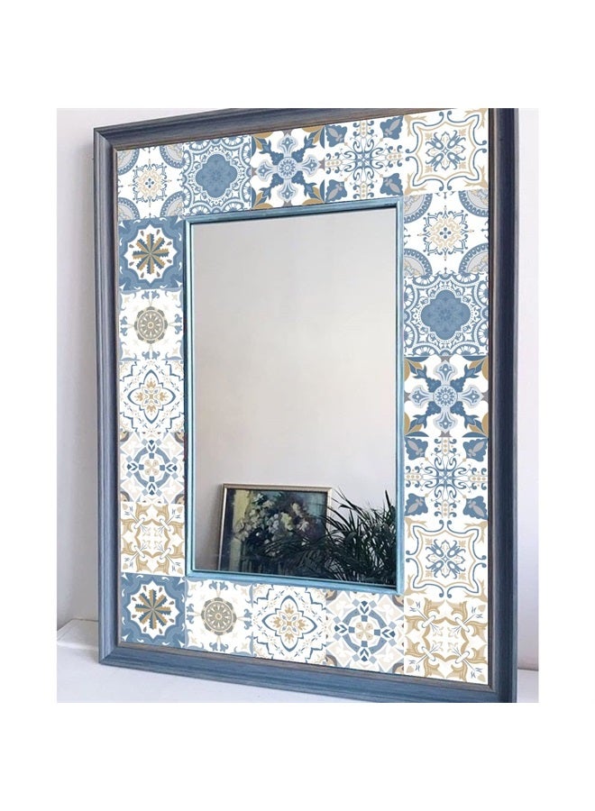 oxiang 24 Pcs Tile Stickers Self-Adhesive Peel and Stick Tile Backsplash Vinyl Wall Stickers for Kitchen Bathroom Tile Wall Fireplace Cupboard Decoration Stickers,HZ-37,4x4inch - Image 2