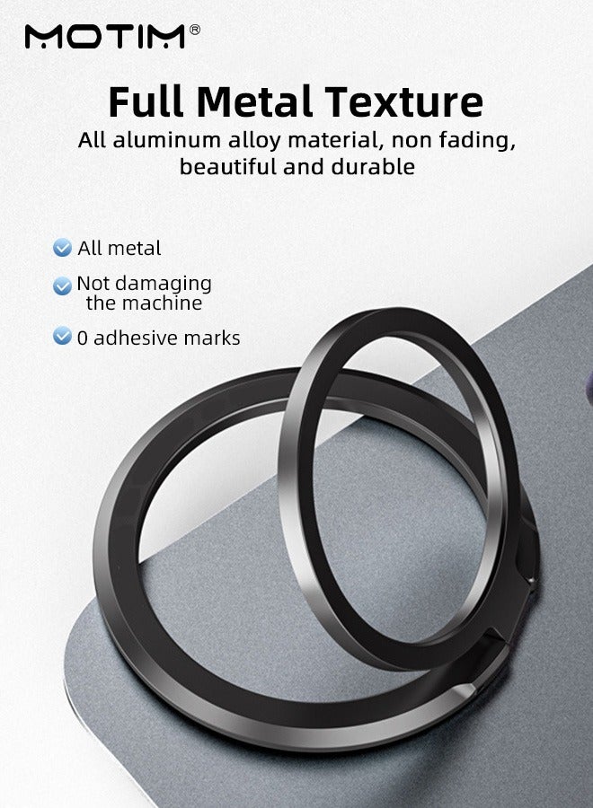 Motim Magnetic Finger Ring Cell Phone Holder, 180° Rotating Super Strong Magnetic Suction Finger Grip Stand Compatible With iPhone 16/15/14/13/12 Series and Andriod Phone, Mini Easy To Attach Holder  - Image 4