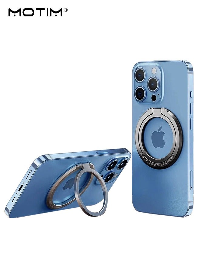 Motim Magnetic Finger Ring Cell Phone Holder, 180° Rotating Super Strong Magnetic Suction Finger Grip Stand Compatible With iPhone 16/15/14/13/12 Series and Andriod Phone, Mini Easy To Attach Holder  - Image 1