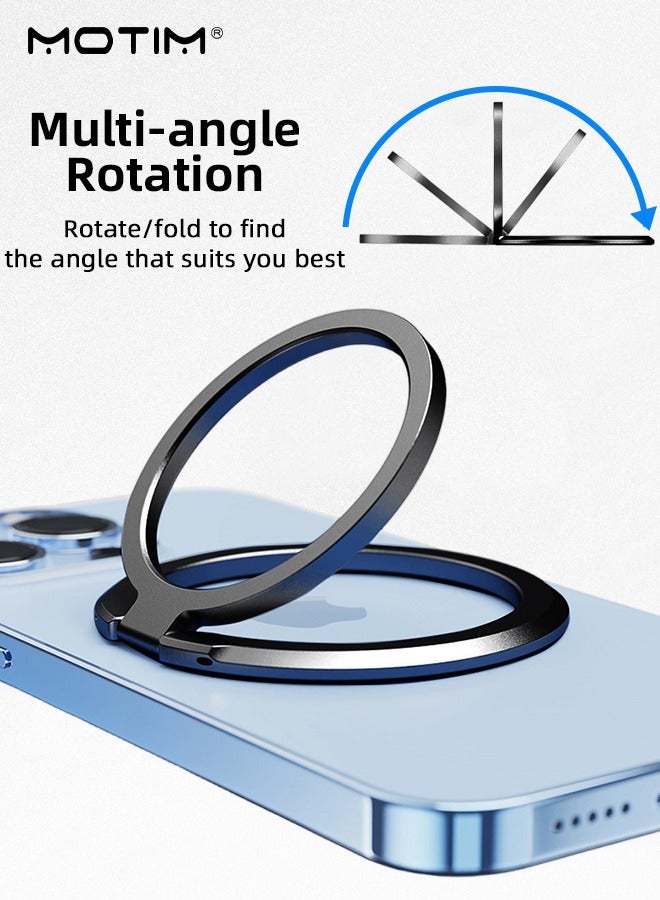 Motim Magnetic Finger Ring Cell Phone Holder, 180° Rotating Super Strong Magnetic Suction Finger Grip Stand Compatible With iPhone 16/15/14/13/12 Series and Andriod Phone, Mini Easy To Attach Holder  - Image 5