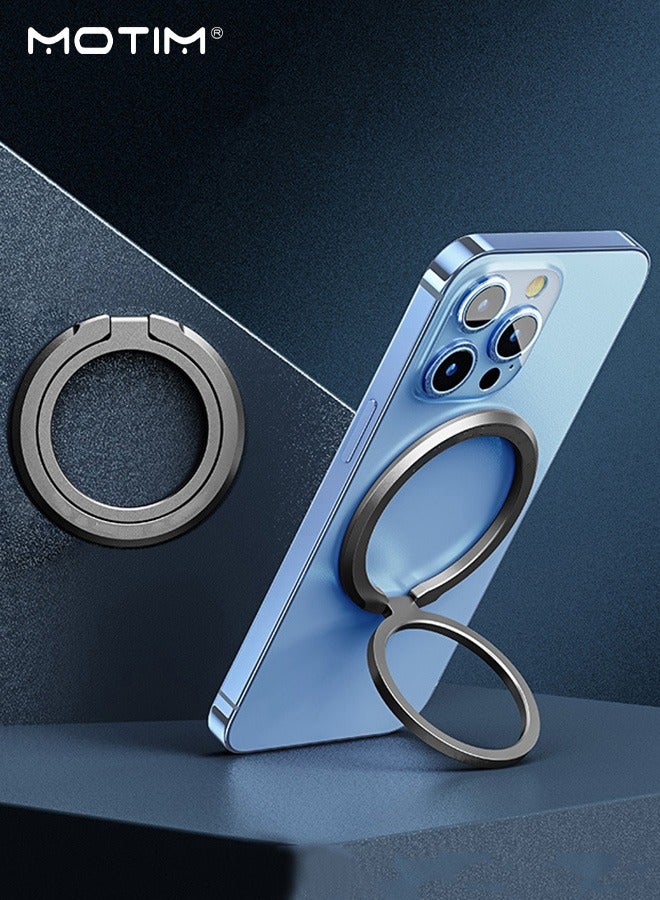 Motim Magnetic Finger Ring Cell Phone Holder, 180° Rotating Super Strong Magnetic Suction Finger Grip Stand Compatible With iPhone 16/15/14/13/12 Series and Andriod Phone, Mini Easy To Attach Holder  - Image 3