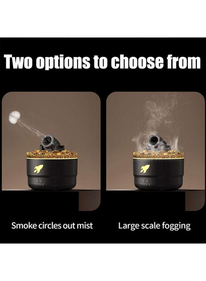 مدفع فواحة ومرطب هواء 280 مل – تايمر ذكي وإضاءة 7 ألوان لديكور المنزل وغرفة النوم