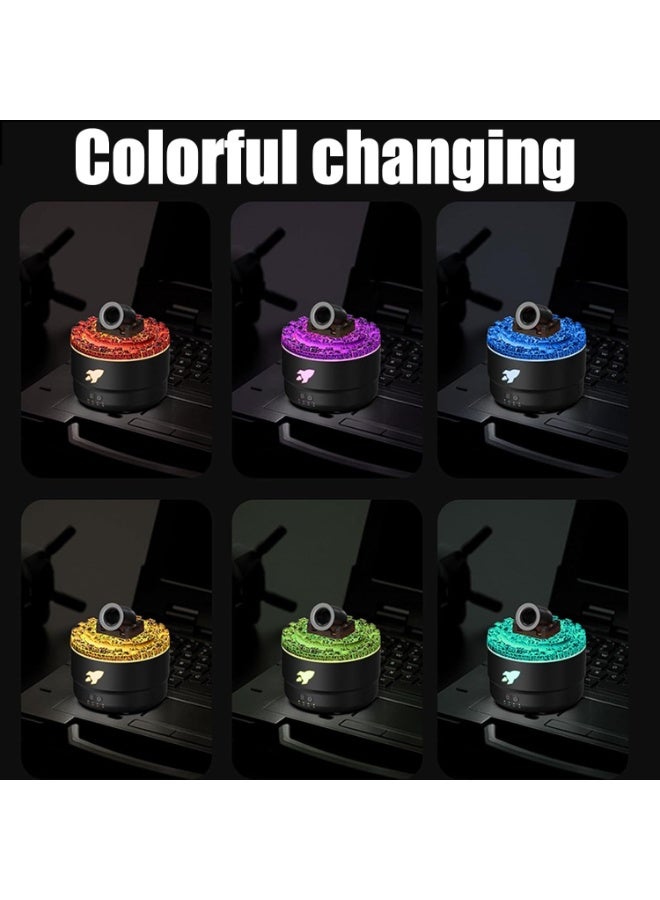 مدفع فواحة ومرطب هواء 280 مل – تايمر ذكي وإضاءة 7 ألوان لديكور المنزل وغرفة النوم