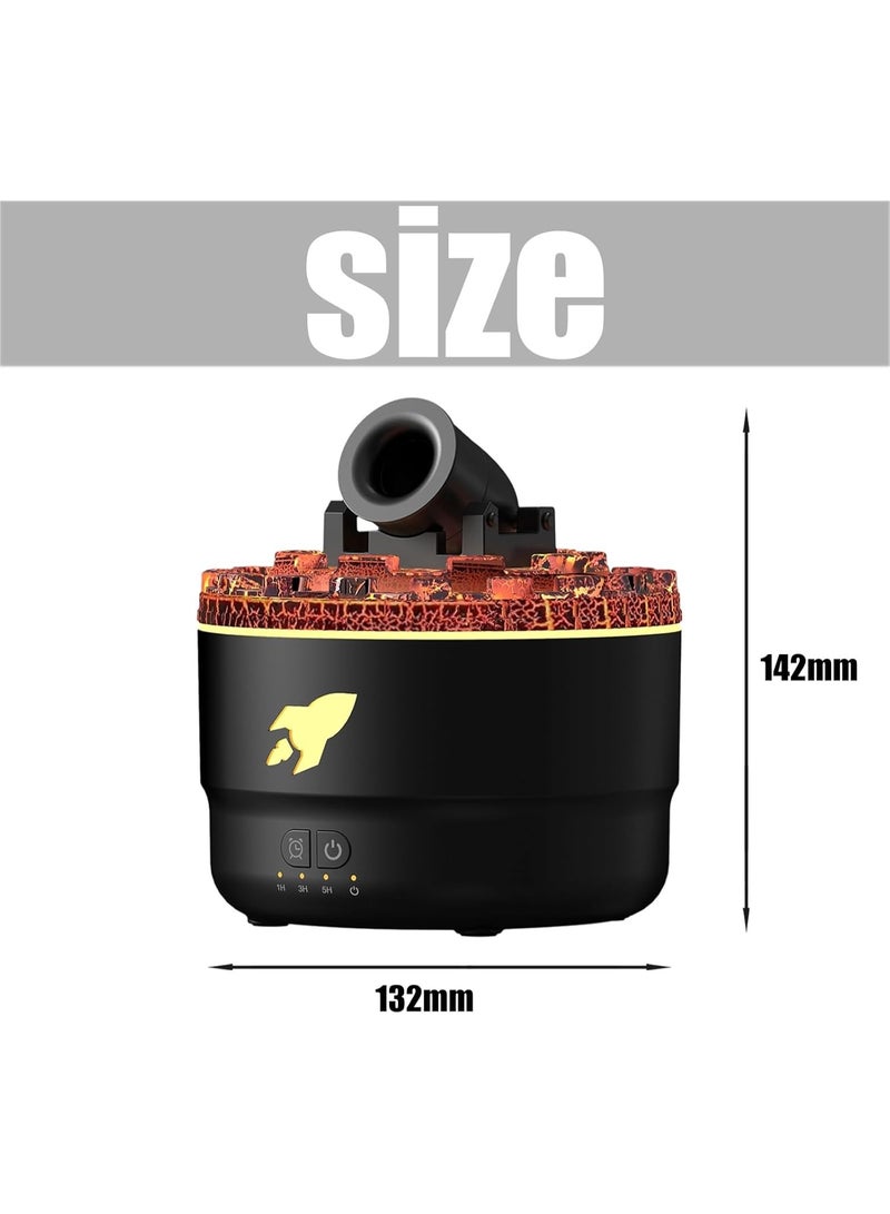 مدفع فواحة ومرطب هواء 280 مل – تايمر ذكي وإضاءة 7 ألوان لديكور المنزل وغرفة النوم
