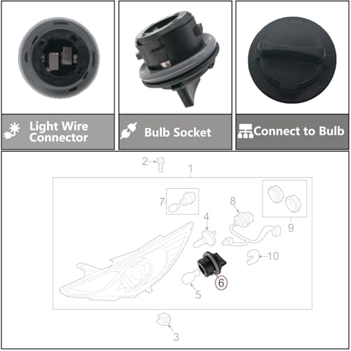BSNOVT 1PCS Front Turn Signal Lamp Socket 92166-3K000,Turn Signal Light Bulb Socket Holder Compatible with KIA 2007-2019 and Hyundai 2006-2018,OEM# 92166-3K000,921663K000 - Image 5