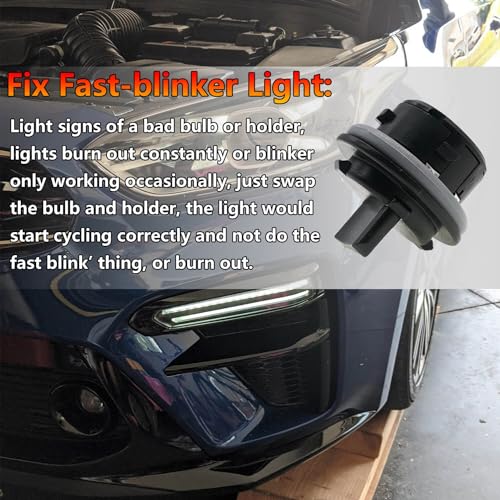 BSNOVT 1PCS Front Turn Signal Lamp Socket 92166-3K000,Turn Signal Light Bulb Socket Holder Compatible with KIA 2007-2019 and Hyundai 2006-2018,OEM# 92166-3K000,921663K000 - Image 4