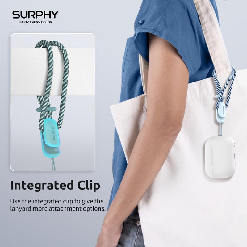 SURPHY 3 Pack Phone Wrist Strap with CellPhone Tether Tab, Cellphone Lanyard, Phone Strap with 2-Color Braided, Wrist Lanyard (Cloud Blue & Pink & Green) - Image 4