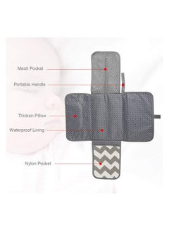 Baby Changing Mat, Waterproof Changing Pad with Head Cushion & Organizer Pockets, Diaper Changing Station, Foldable Baby Massage Mat for Home Travel Outside (Grey) - pzsku/ZE09AC36FD6B377E54321Z/45/_/1697785725/dfbb05e2-c06d-425f-a959-f3453838f3a1