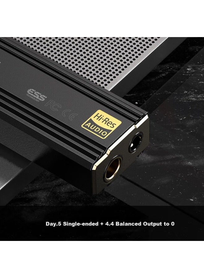 FiiO مضخم صوت سماعة الرأس كا3، بطاقة صوت كمبيوتر متوازنة 4.4، مضخم صوت لهاتف أندرويد، كابل محول صغير محمول، أسود - Image 3