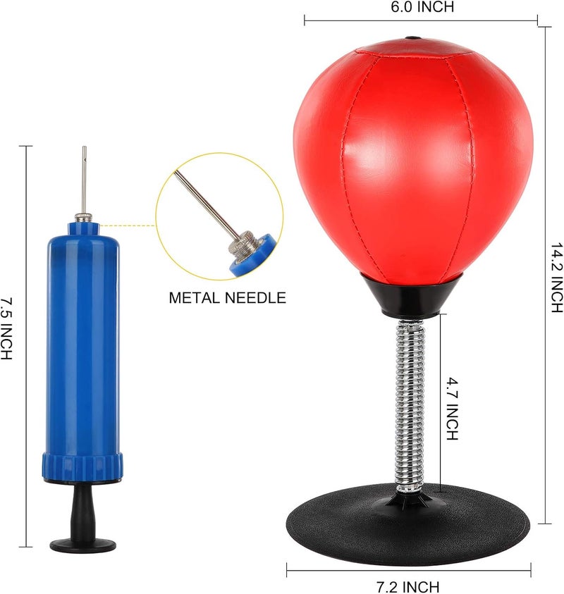 Goldboy Stress Buster - Desktop Punching Bag with Stand and 2 Extra Balls, Boxing Reflex Bag (Red) - Image 4