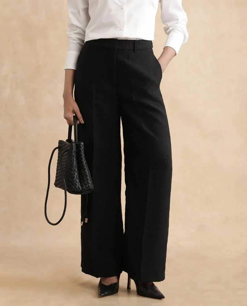 Rareism Women's Ankle Length Plain Trouser