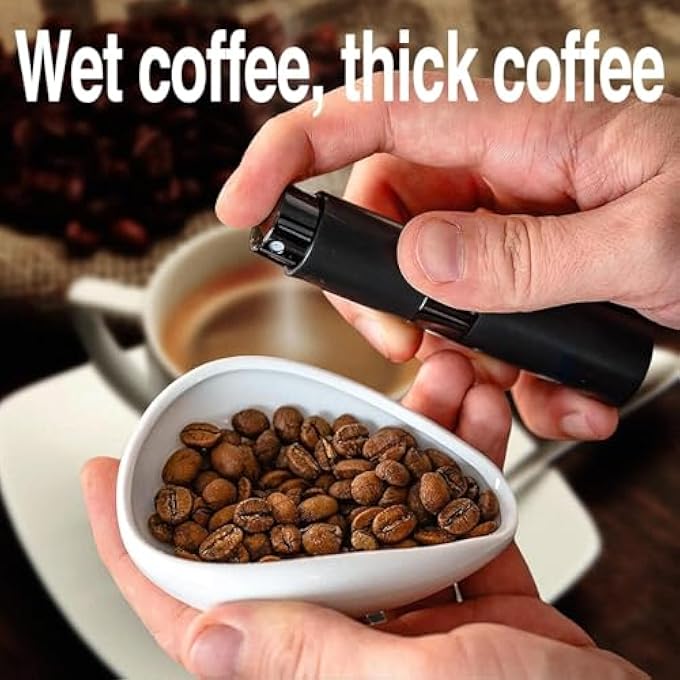 ريحني كوب جرعات حبوب القهوة ومجموعة زجاجة الرش مجموعة صينية قياس جرعة واحدة وعاء جرعة خزفية للقهوة أو الشاي تقليل قوة القهوة هدية محبة القهوة سيراميك أبيض زجاجة بخاخ ملعقة - Image 3